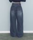 STITCH LINE WIDE DENIM PT BLUE