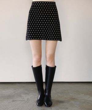 A라인  도트 니트 스커트