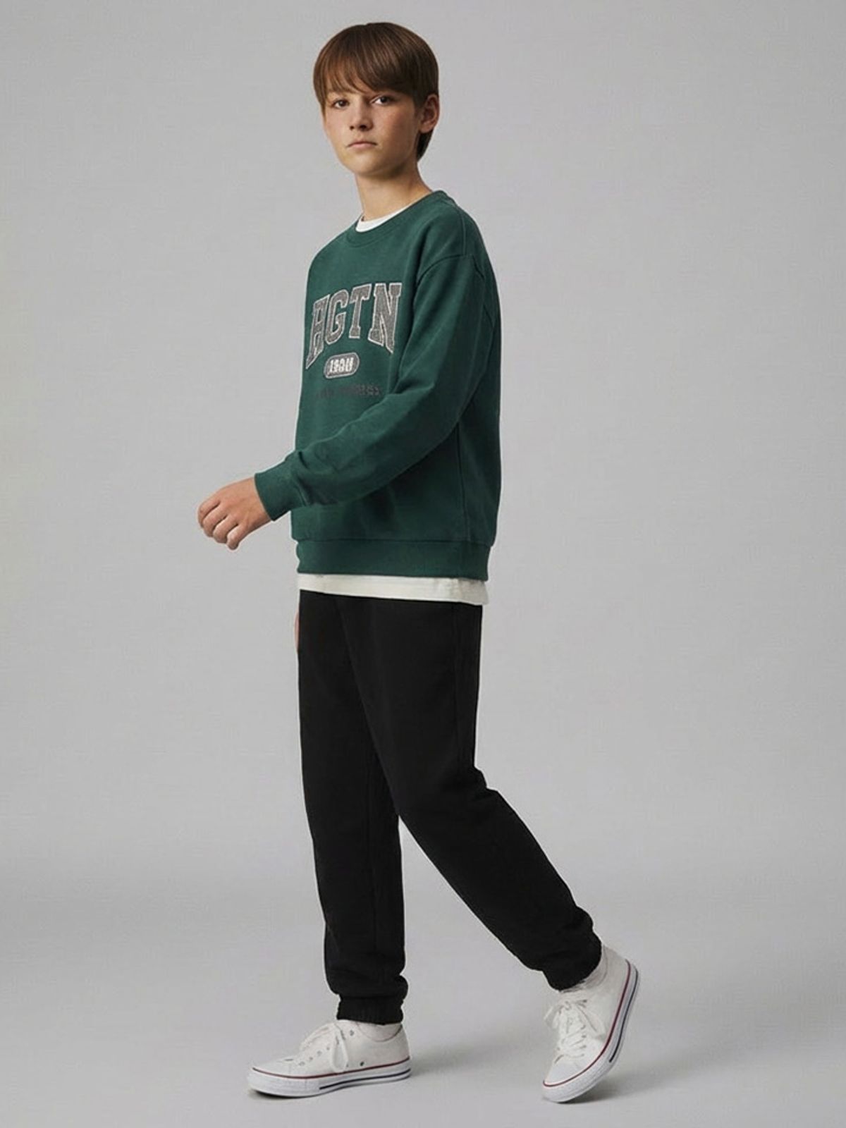 행텐 틴즈(HANGTEN TEENS) 틴즈 프렌치 테리 백 브러쉬 조거팬츠_097(14540-038-851-11)