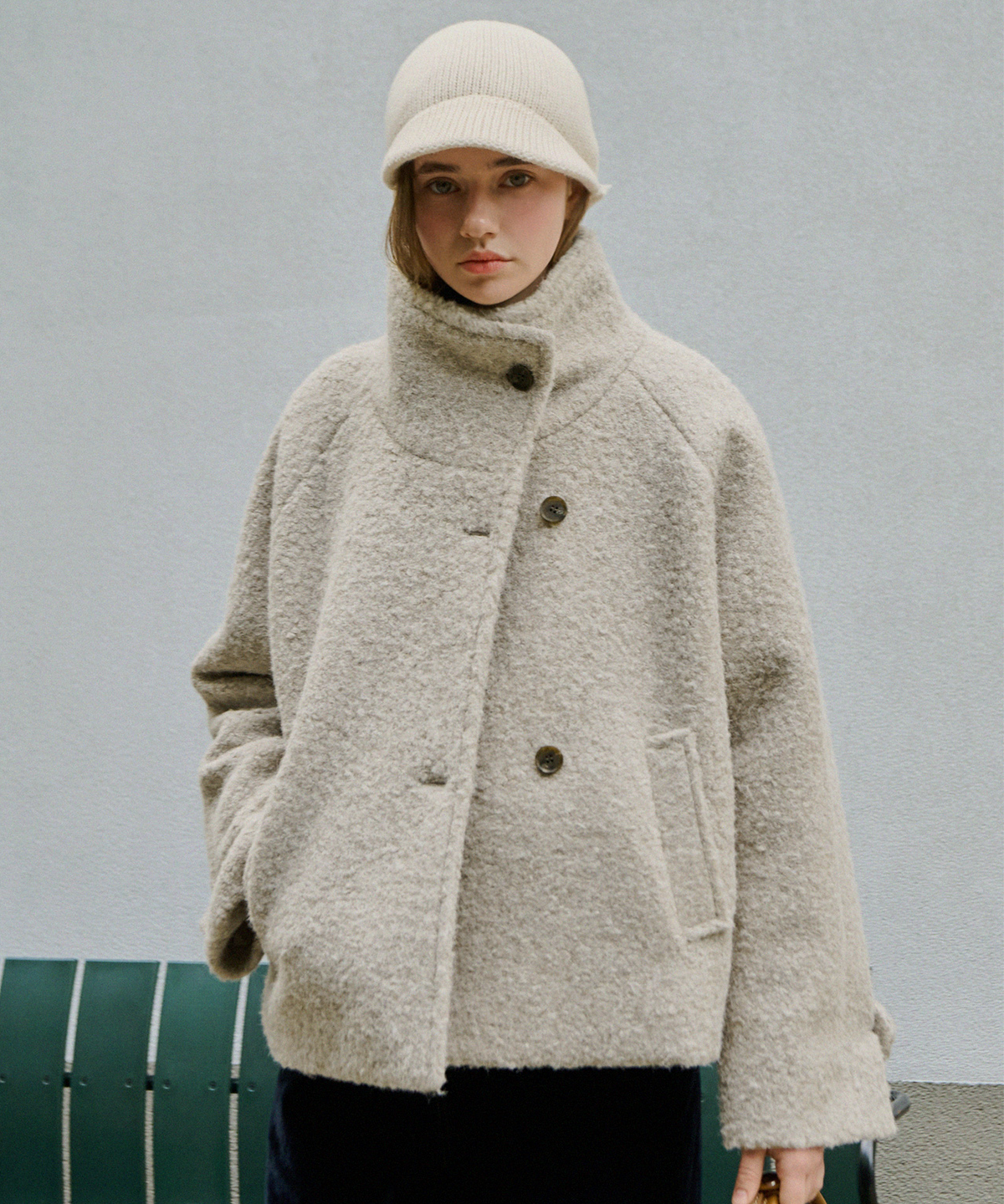슬로우롤리(SLOWLOLLI) Teddy boucle half coat_3 Colors