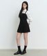 우먼즈 슬림 플리츠 미니 드레스 [블랙]
