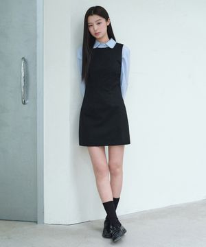우먼즈 슬리브리스 포멀 미니 드레스 [블랙]