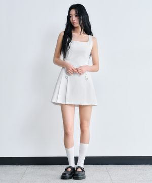 [언바운드 걸] 우먼즈 플리츠 미니 드레스 [화이트]