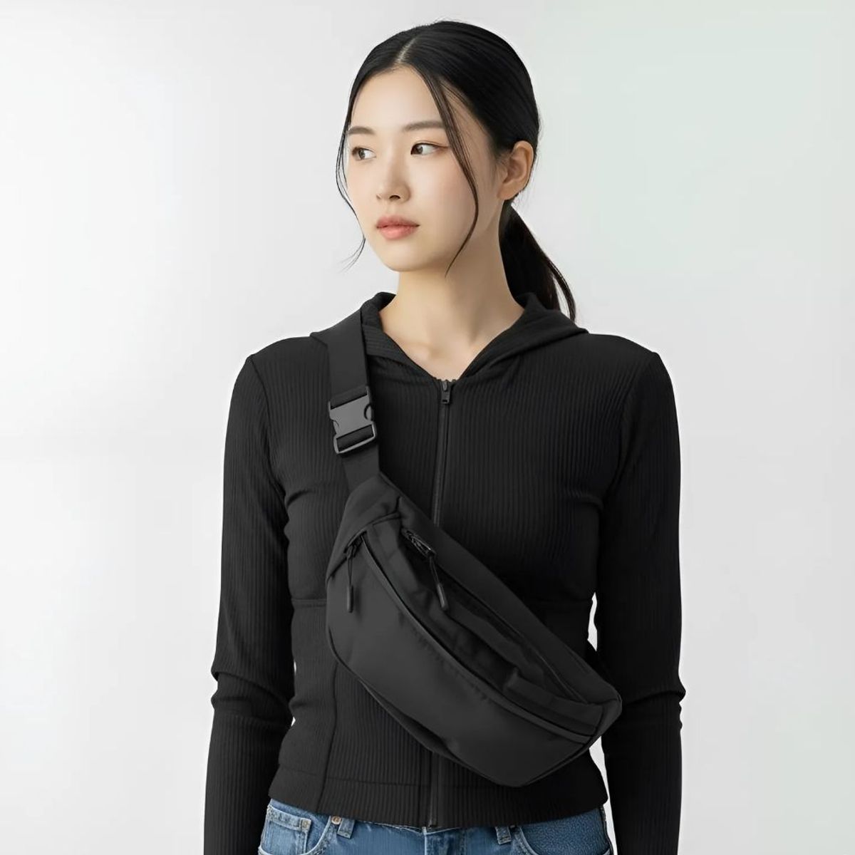 구스페리(GOOSPERY) 미니 크로스 웨이스트백 [블랙]
