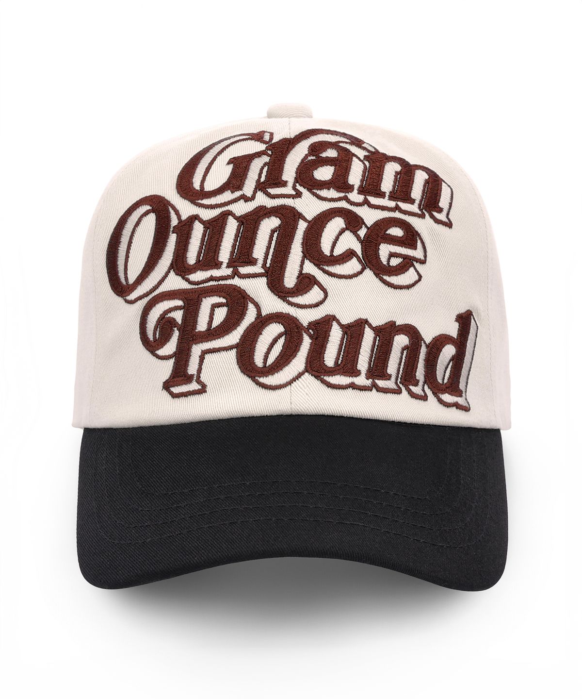그램 아운스 파운드(GRAM OUNCE POUND) 70S LOGO 6-PANEL CAP Two Tone Beige