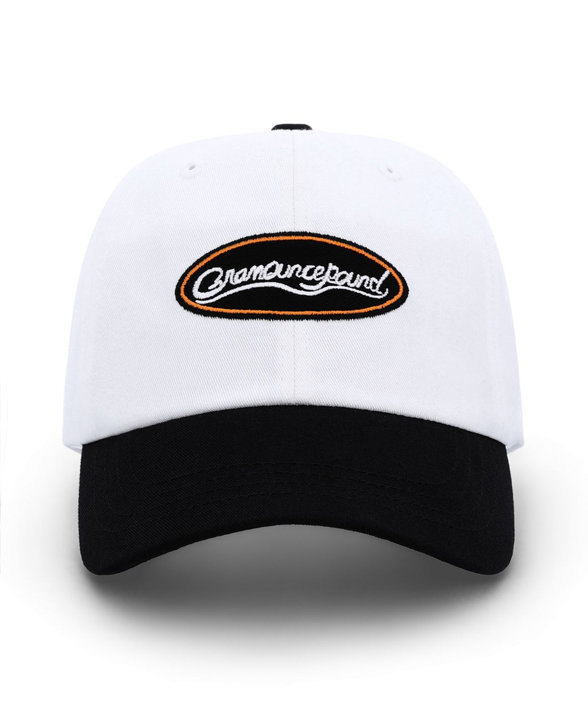 그램 아운스 파운드(GRAM OUNCE POUND) Shop Oval Two Tone 6-Panel Cap White & Black