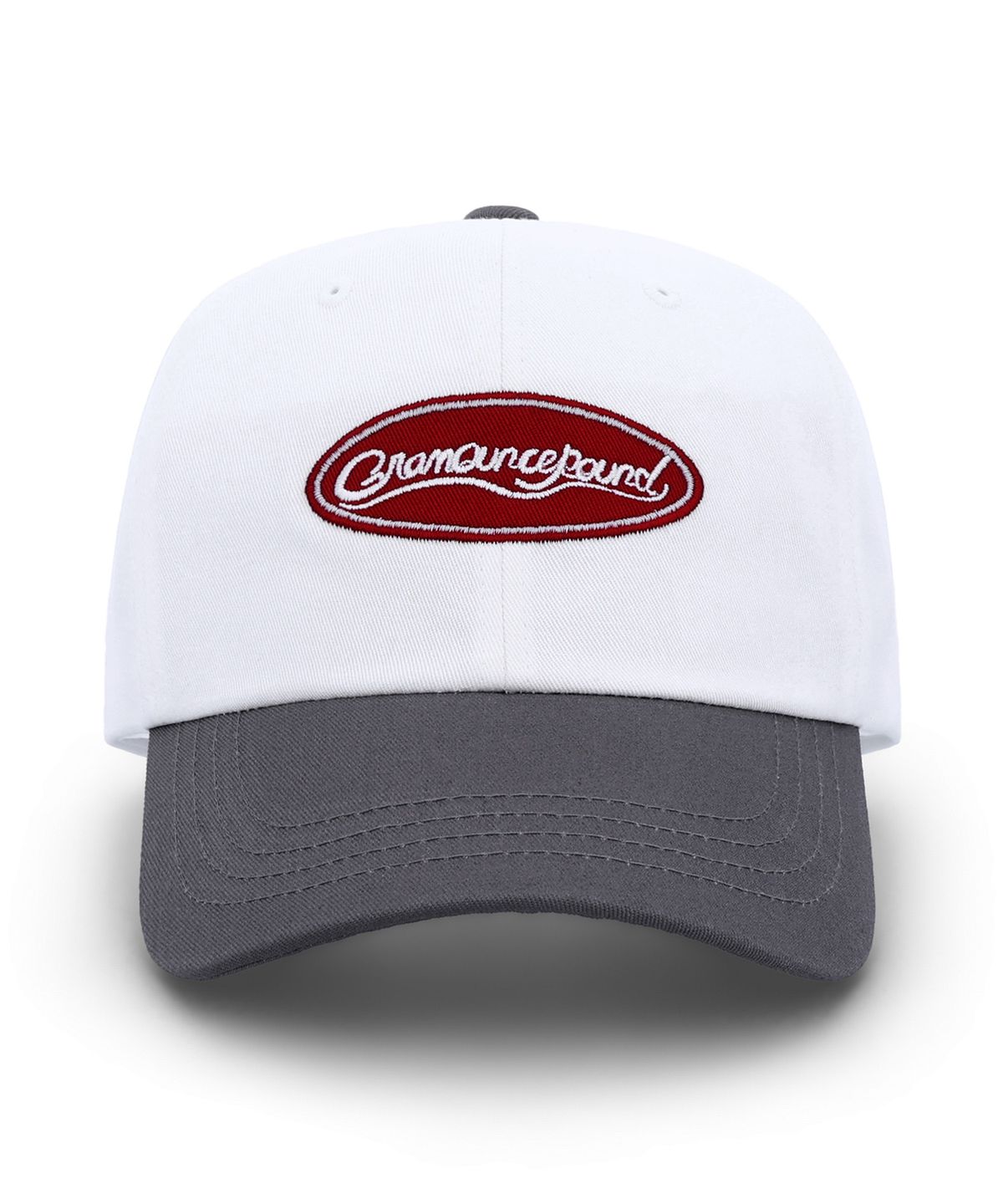 그램 아운스 파운드(GRAM OUNCE POUND) Shop Oval Two Tone 6-Panel Cap White & Grey