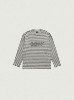 Barnnet Stripe Overfit T-shirt_Grey