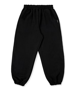 세미 벌룬 조거핏 트레이닝 밴딩 팬츠 (블랙)