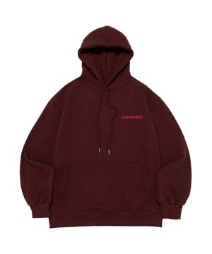 에센셜 로고 오버핏 후드티셔츠 (와인/핑크)