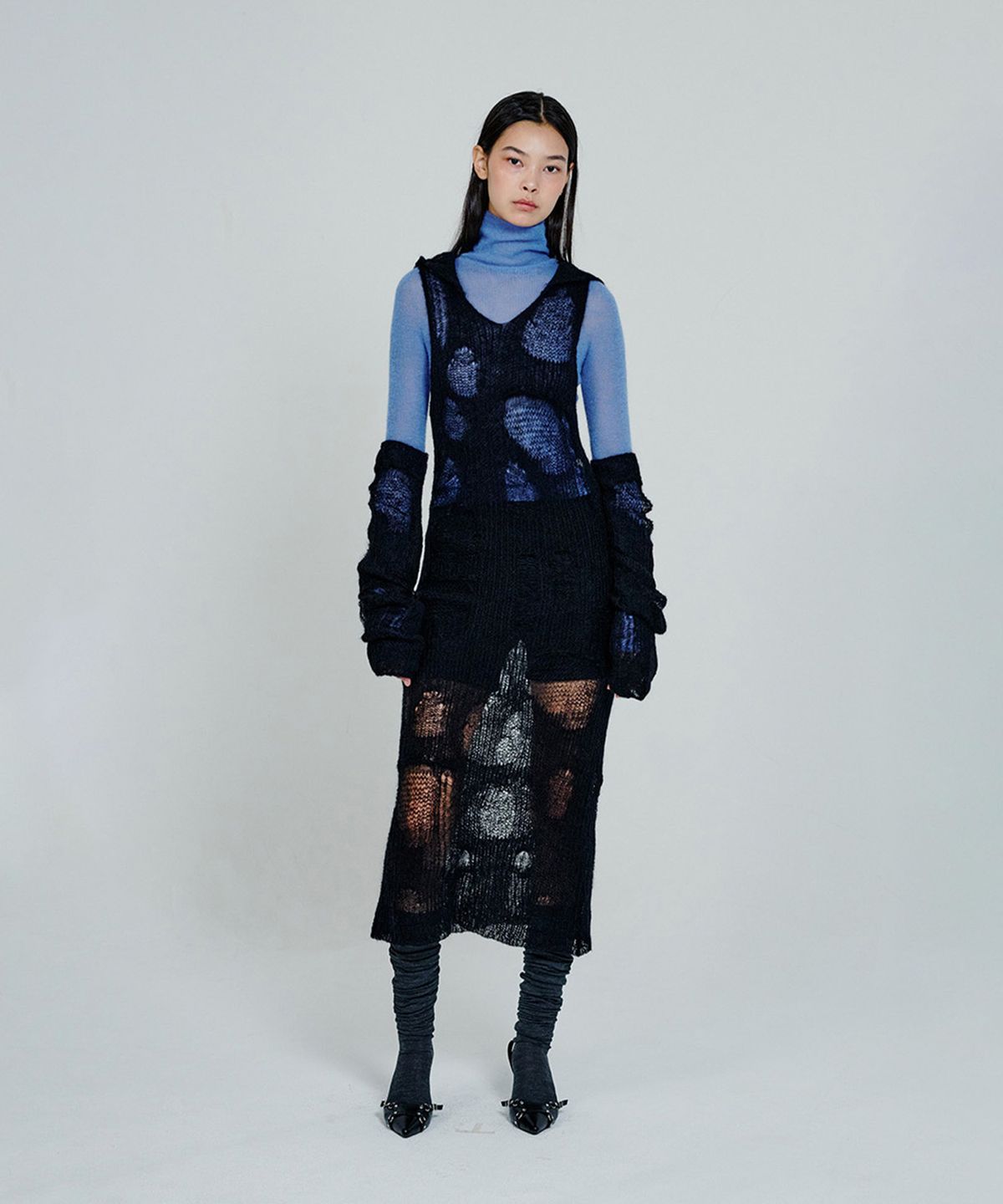 더애틋(THE AÉTUT) Mohair Hood Long Dress_Black