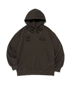 스타 서클 로고 오버핏 후드티셔츠 (카키)