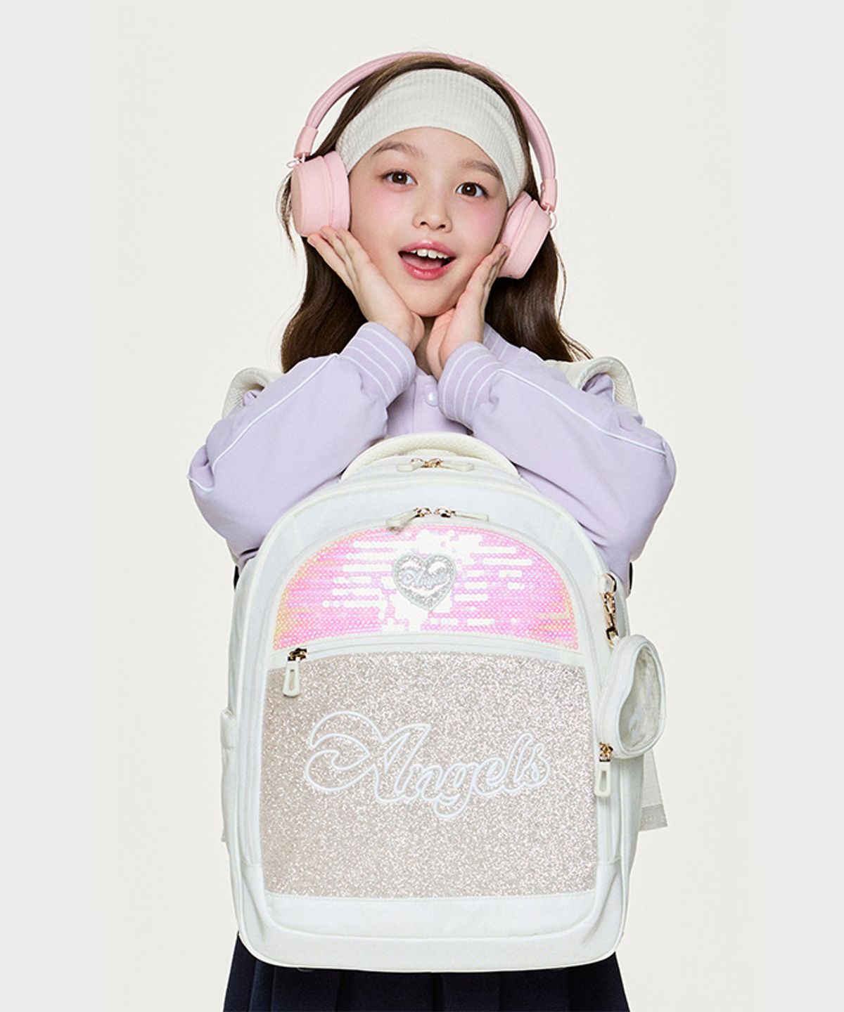 엠엘비 키즈(MLB KIDS) 엔젤스 책가방 세트 LAA (Cream)