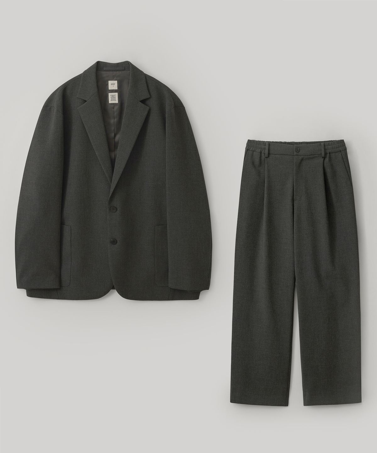 어나더 오피스(ANOTHER OFFICE) [AW] Habana Single Jacket Set-Up (Heathet Charcoal)