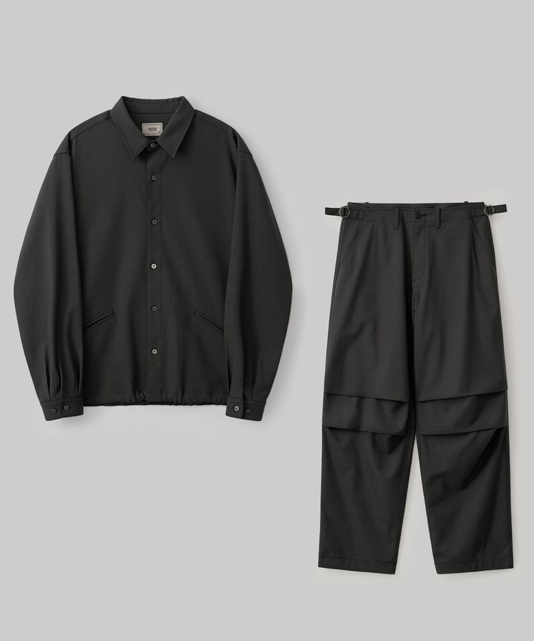 [SET] Tropical-Wool Coach Jacket Set-Up (Almost black)