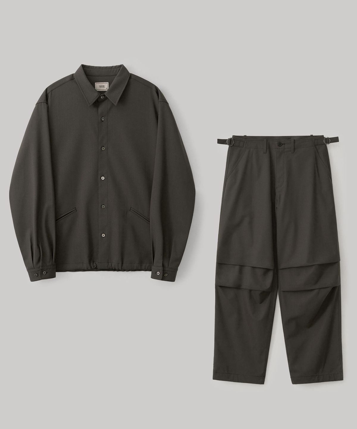 어나더 오피스(ANOTHER OFFICE) [SET] Tropical-Wool Coach Jacket Set-Up (Dark oak)