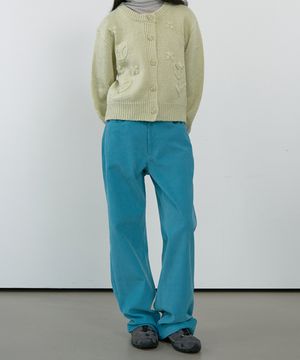 CORDUROY STRAIGHT PANTS_AQUA