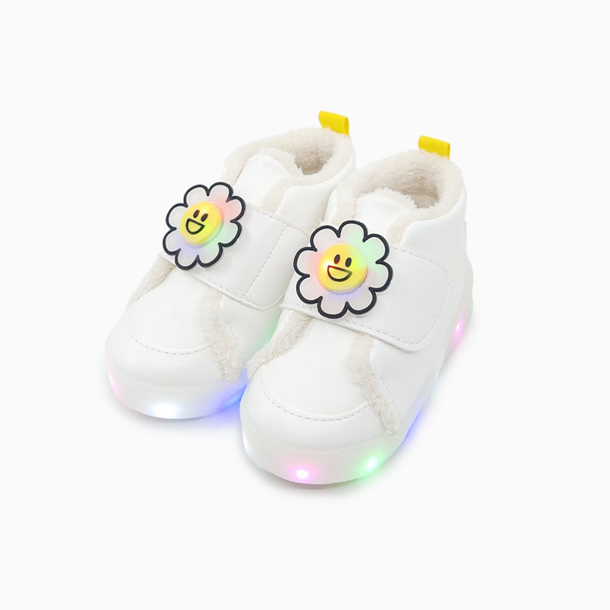 베이비솔(BABYSOLE) 폼폼데이지LED털운동화