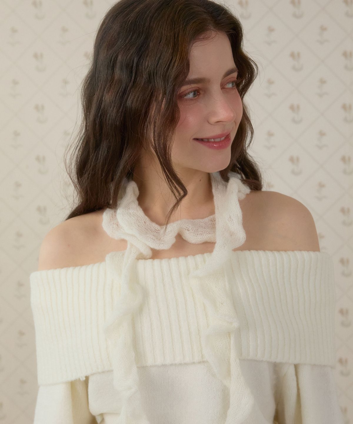 핑크파인애플(PINK PINEAPPLE) ROMANTIC VINTAGE SCARF_IVORY