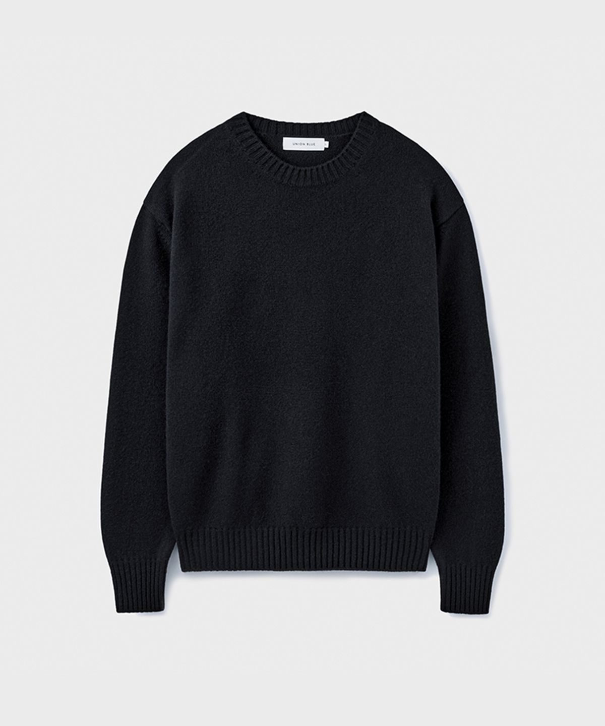 유니온블루(UNION BLUE) [V2] CASHMERE WOOL CREWNECK KNIT [BLACK]