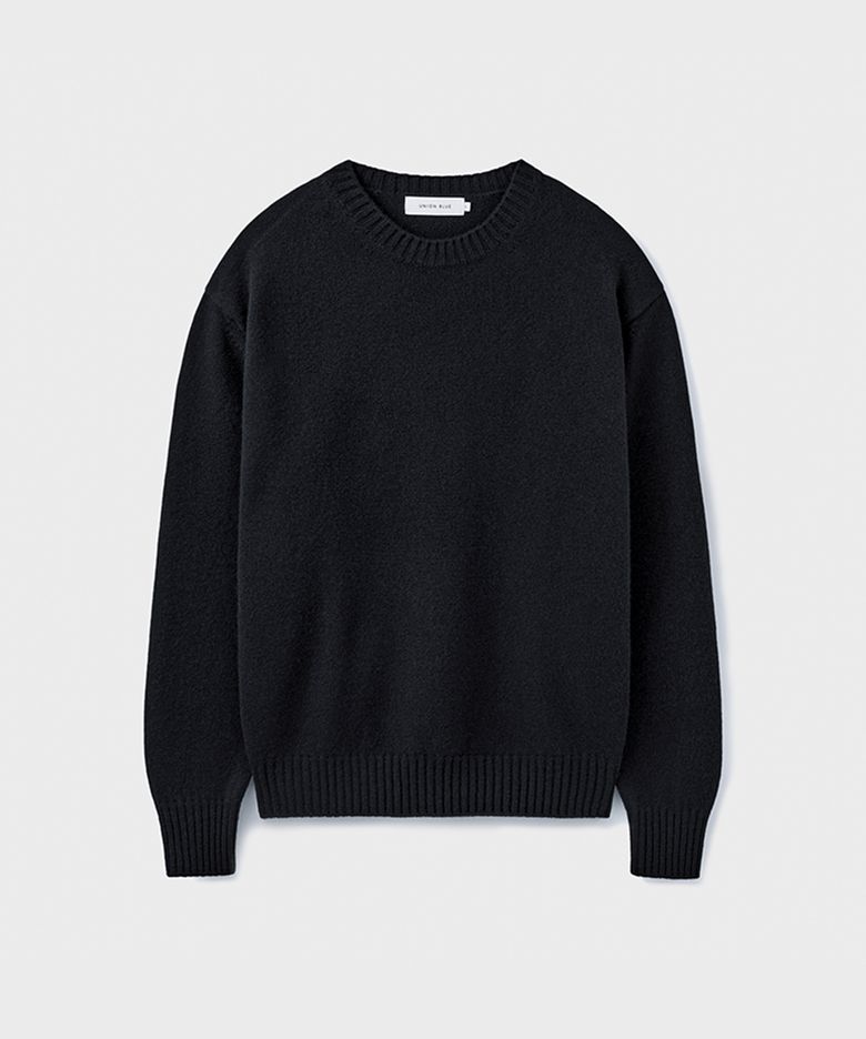 [V2] CASHMERE WOOL CREWNECK KNIT [BLACK]