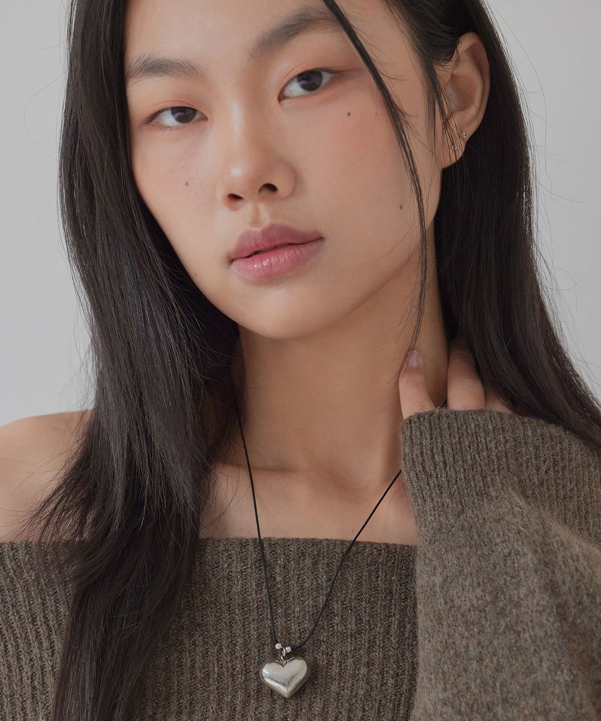 탑걸(TOPGIRL) (써지컬)써지컬 볼륨 하트 드롭 롱 목걸이_TJN00006