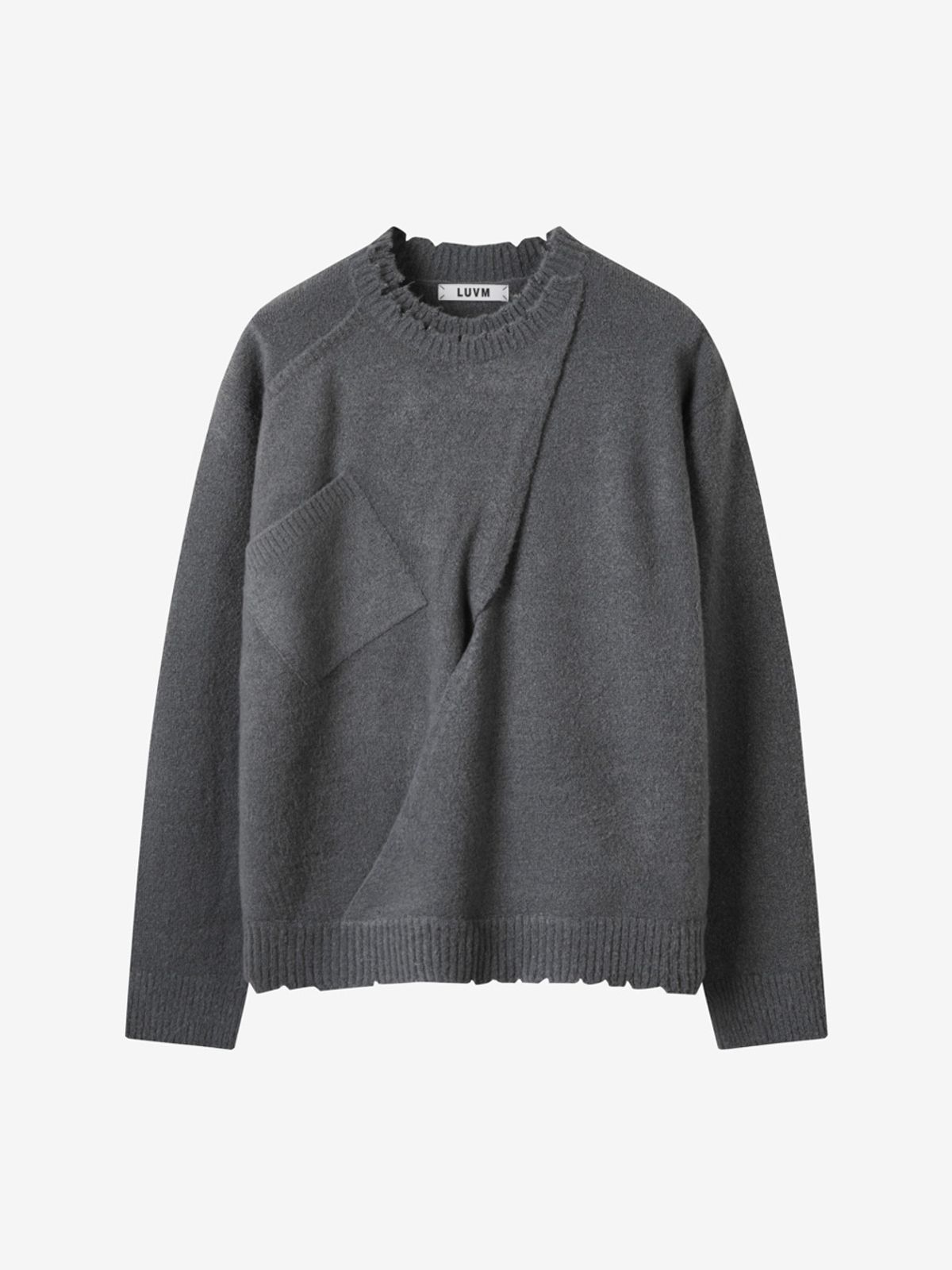 엘유브이엠(LUVM) OVERSIZE KNIT PULLOVER FOR MEN_GRAY