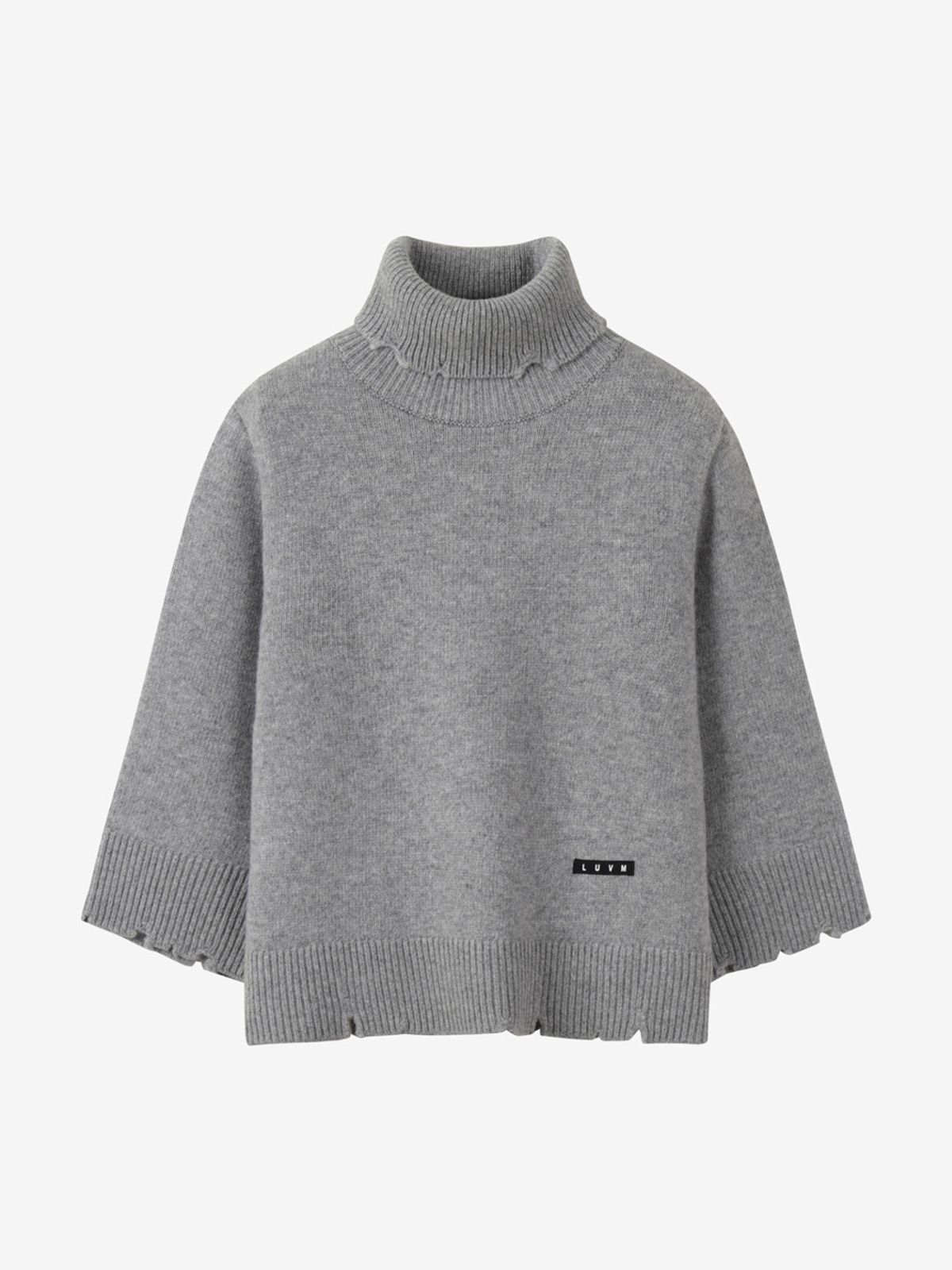 엘유브이엠(LUVM) OVERSIZE HIGH-NECK PULLOVER_MELANGE GRAY