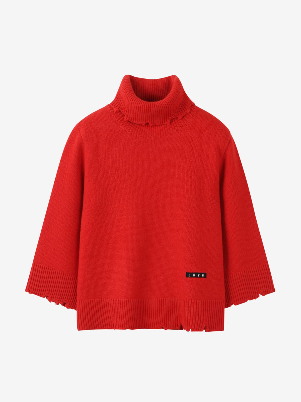 엘유브이엠(LUVM) OVERSIZE HIGH-NECK PULLOVER_RED