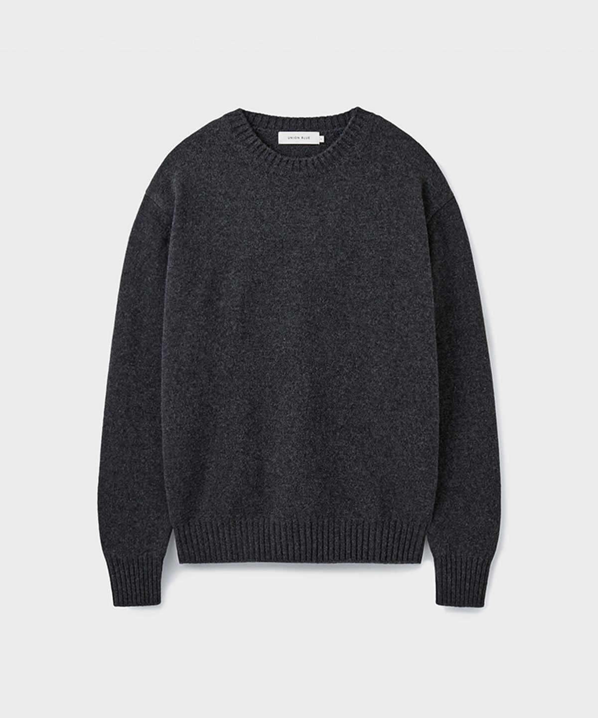 유니온블루(UNION BLUE) [V2] CASHMERE WOOL CREWNECK KNIT [CHARCOAL]