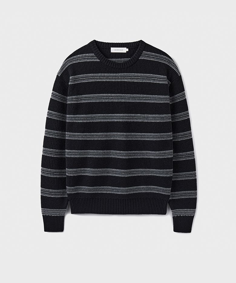HARBOR STRIPE KNIT [MONOCHROME BLACK]