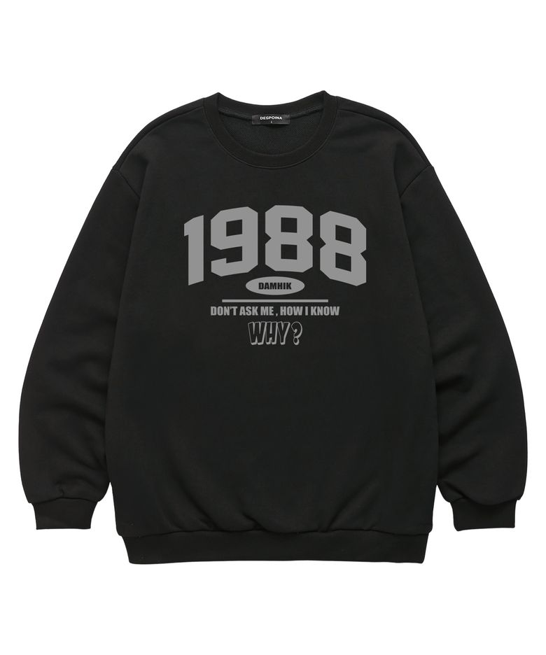 [F/W신상할인] 1988 WHY  맨투맨 (BLS037) 블랙