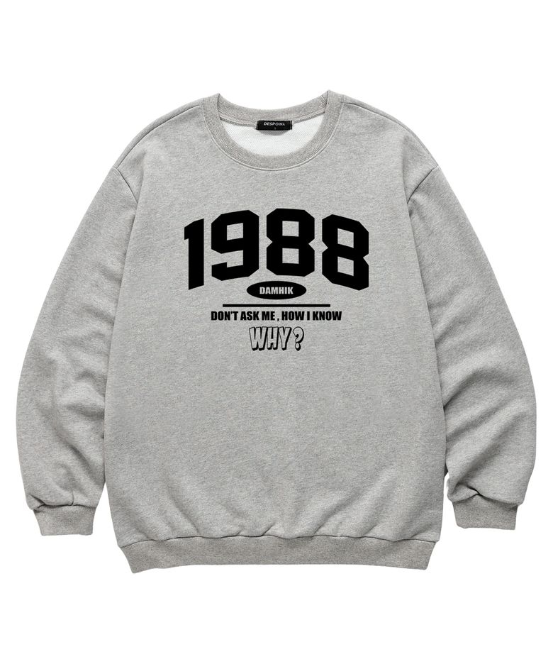 [F/W신상할인] 1988 WHY  맨투맨 (BLS037) 멜란지그레이