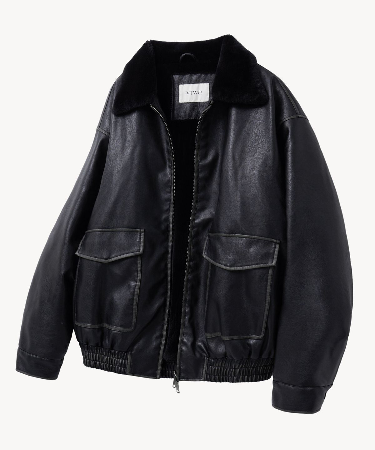 브이투(VTWO) 8293 빈티지 워싱 무스탕 (BLACK)