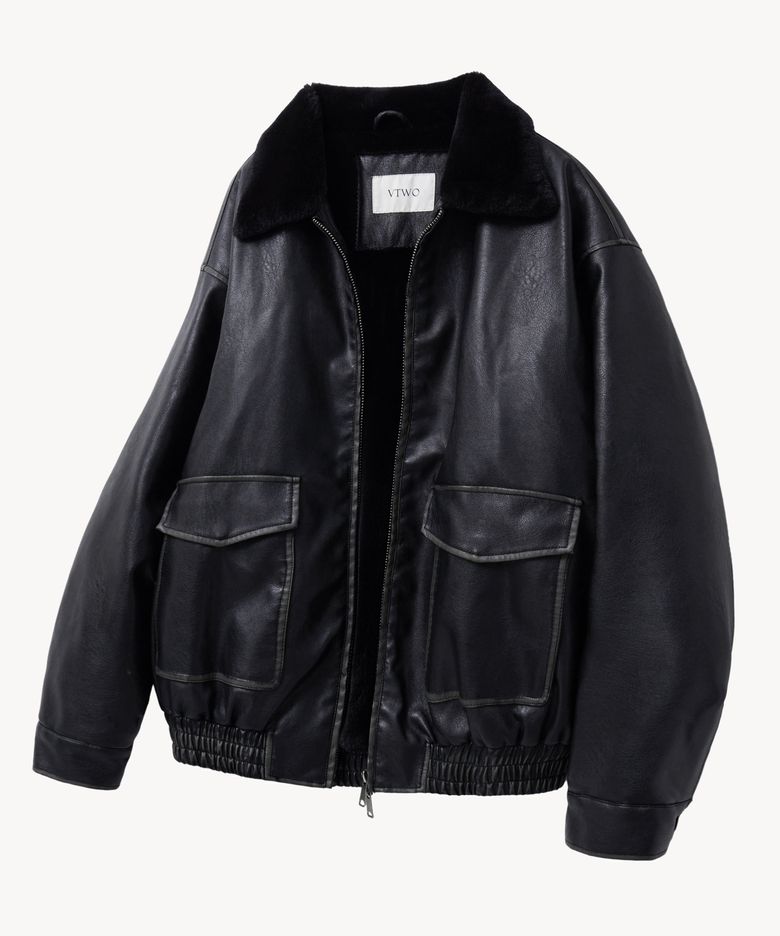 8293 빈티지 워싱 무스탕 (BLACK)