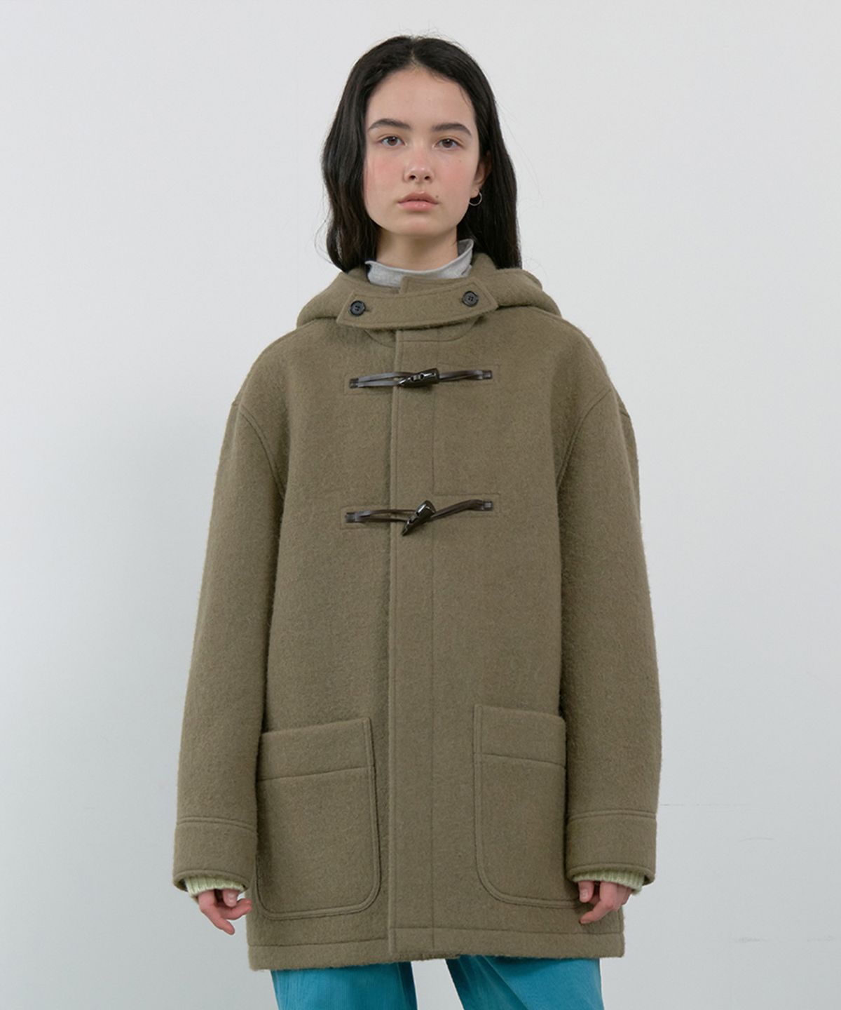 마조네(MA JOURNEE) ALPACA HALF DUFFLE COAT_KHAKI