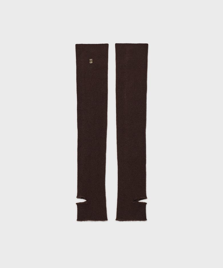 Ribbed Cashmere Leg Warmers_Brown