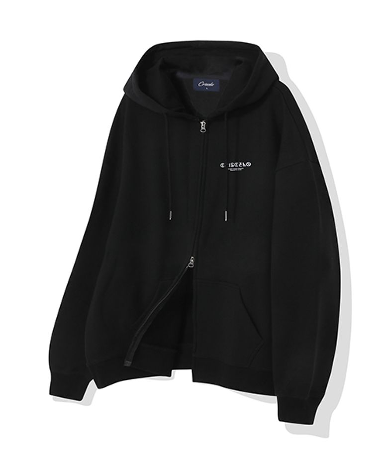시그널 로고 후드 2WAY ZIP-UP_블랙