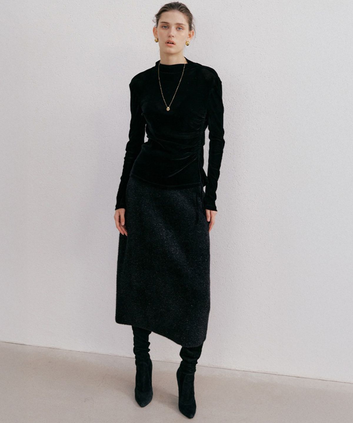 바니스뉴욕(BARNEYS NEWYORK) 실비 스파클링 스커트 블랙
