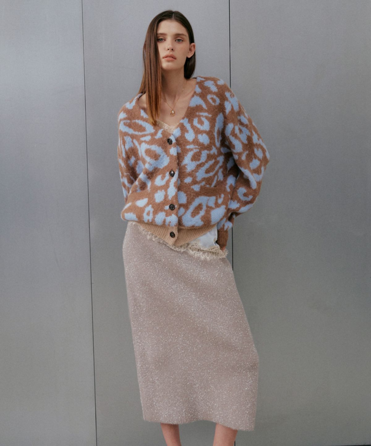 바니스뉴욕(BARNEYS NEWYORK) 실비 스파클링 스커트 베이지