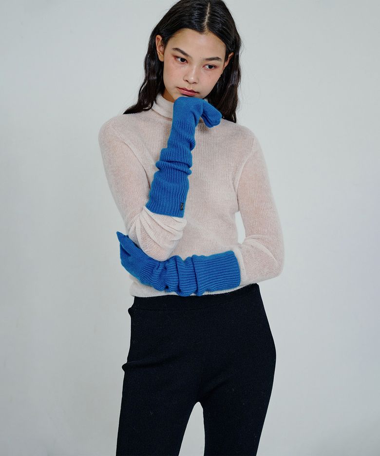 Long Cashmere Gloves_Blue