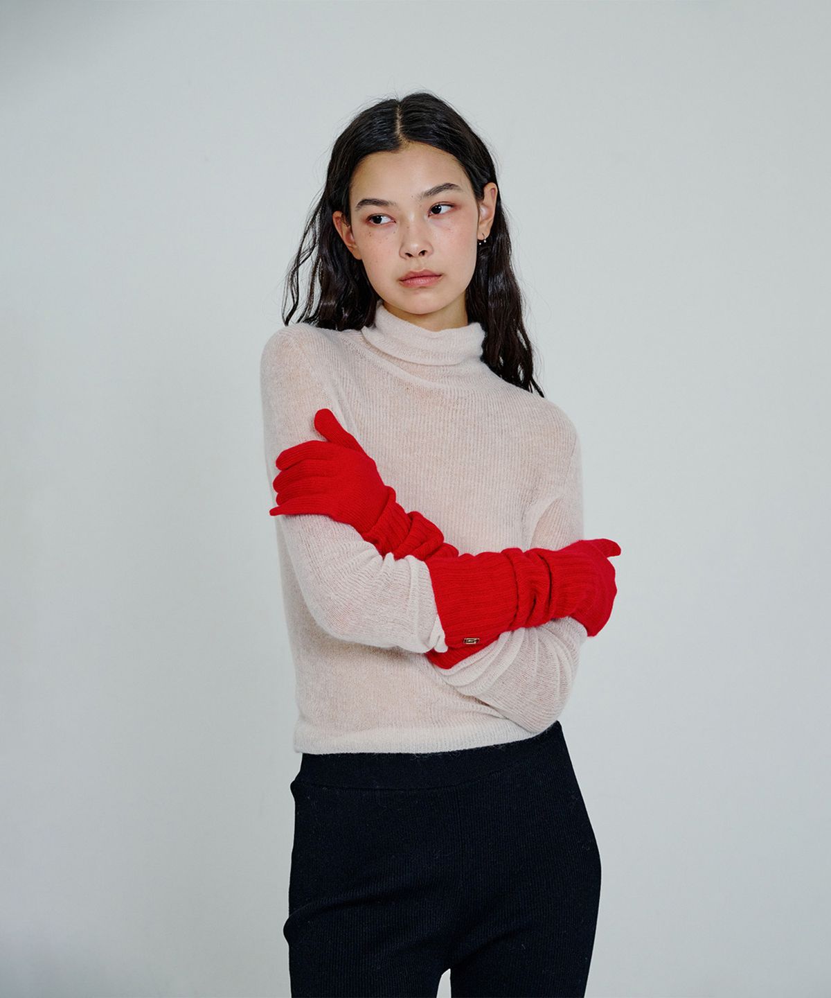 더애틋(THE AÉTUT) Long Cashmere Gloves_Red