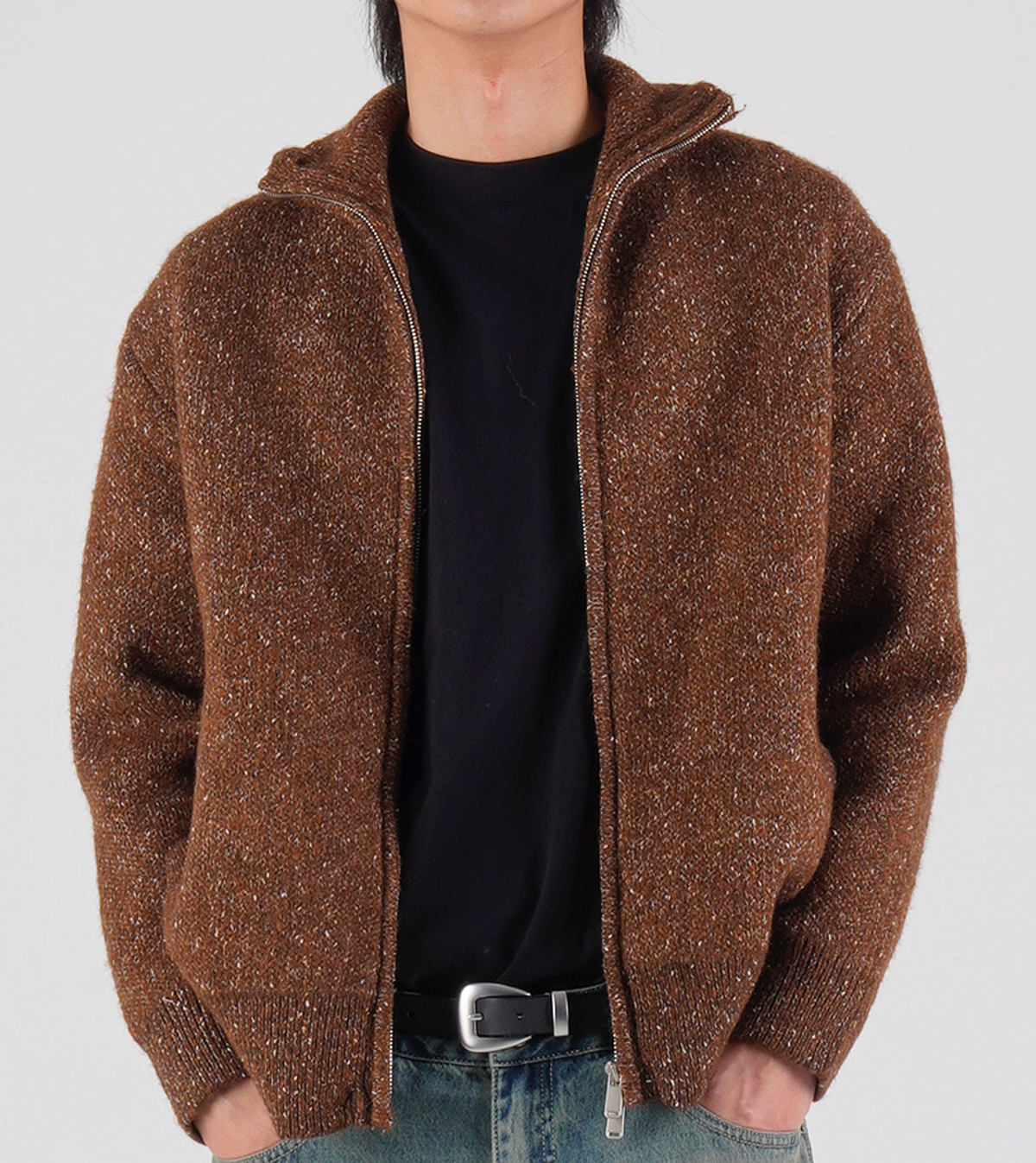 MUSINSA公式 | BUTTON SEOUL ウールブレンドハイネックヘビーニット 