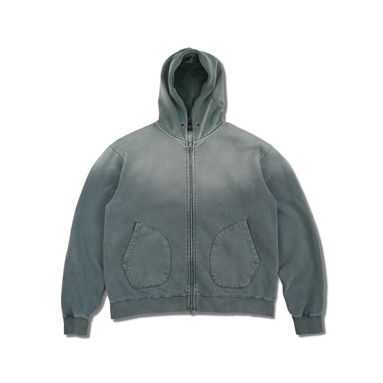 OVD THERMAL ZIP HOODIE / FADED GREEN