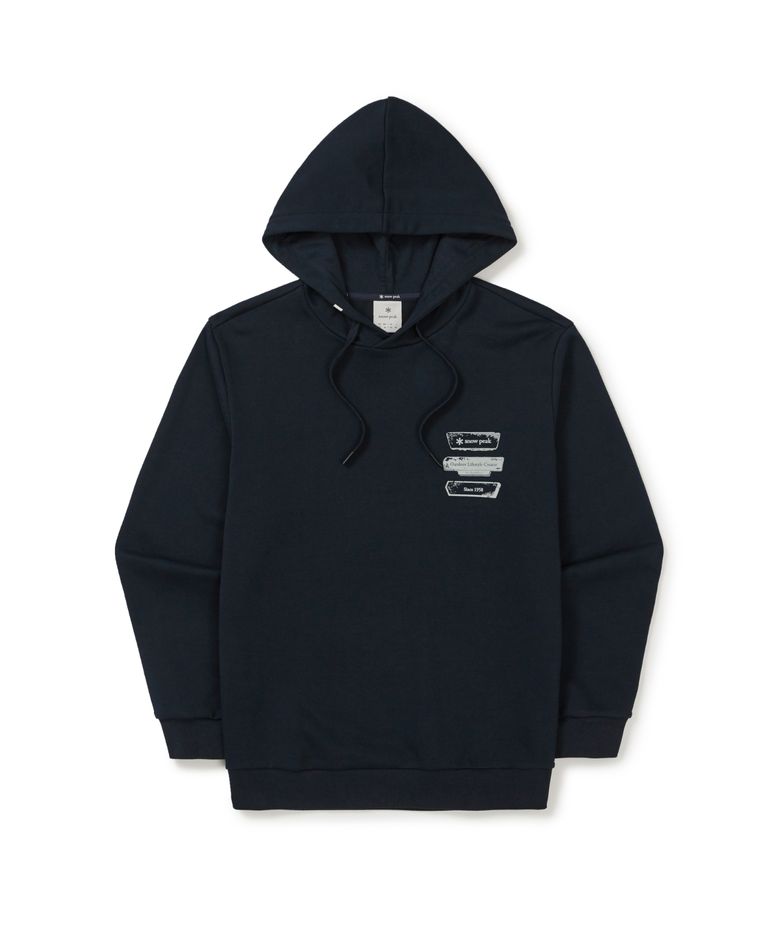 플로킹 로고 그래픽 후드 티셔츠 (S25FMFHD62) Dark Navy