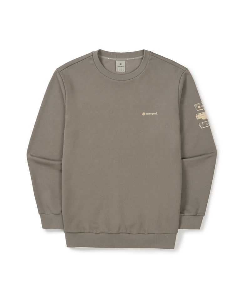플로킹 로고 그래픽 맨투맨 (S25FMFHT64) Beige Gray