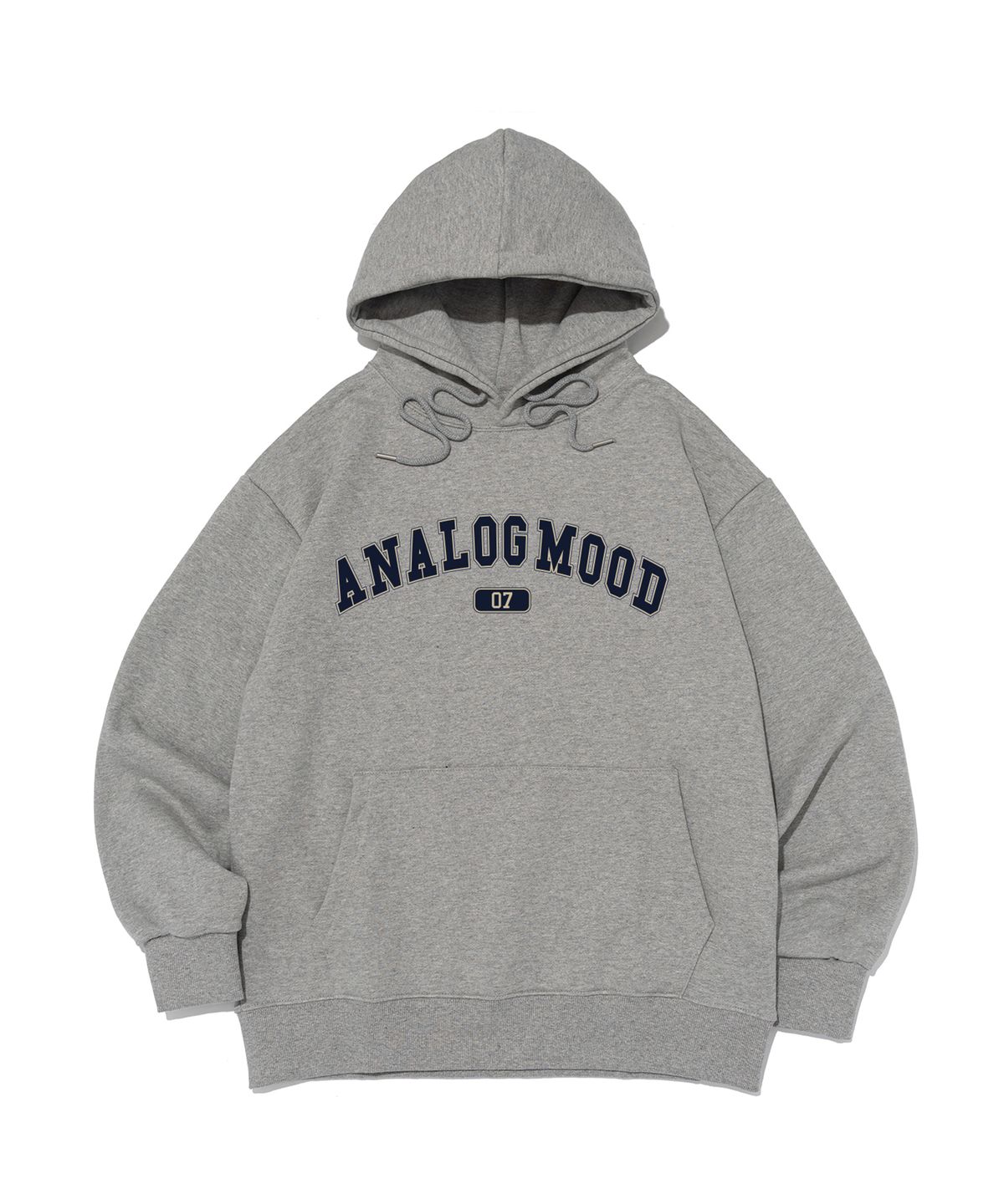 아날로그무드(ANALOG MOOD) [논기모or기모] 아치 로고 후드티셔츠 (그레이)