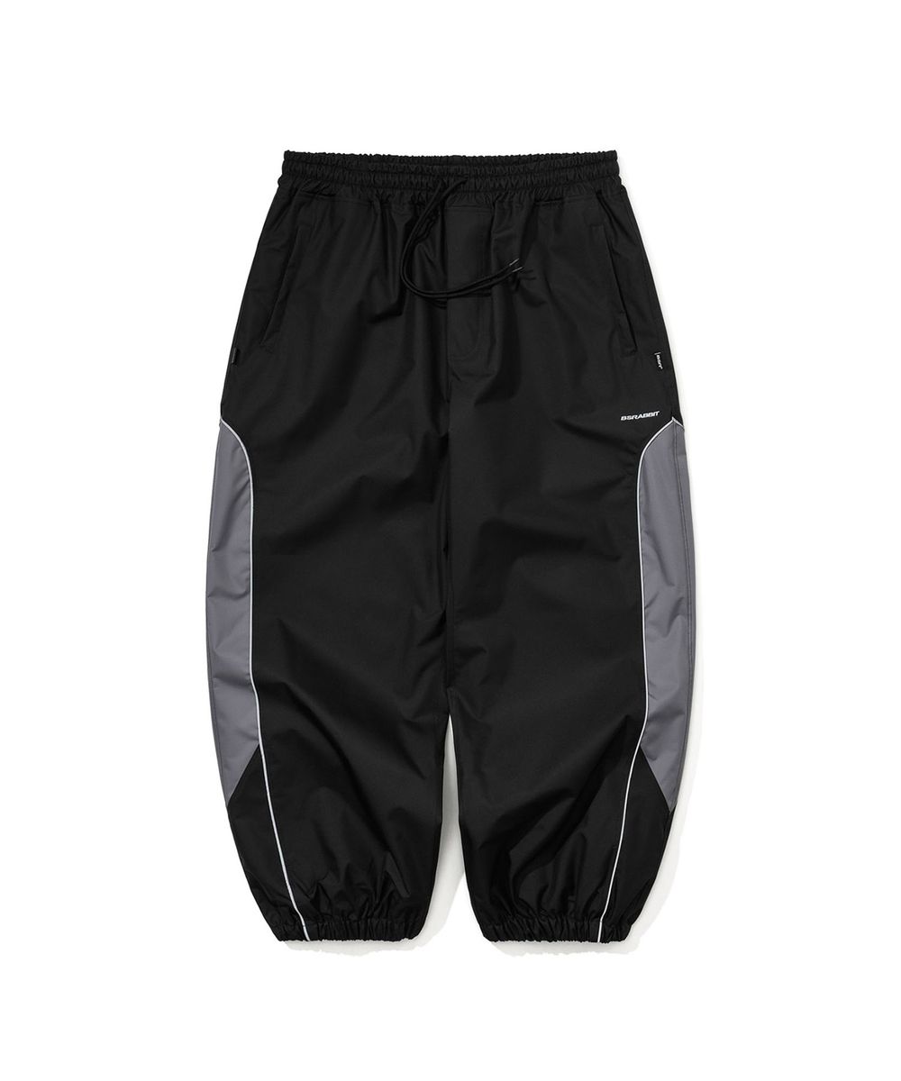 비에스래빗(BSRABBIT) 라이트 웨이트 리플렉티브 라인 슈퍼 와이드 조거 팬츠 블랙 - 사이즈 & 후기 | 무신사
