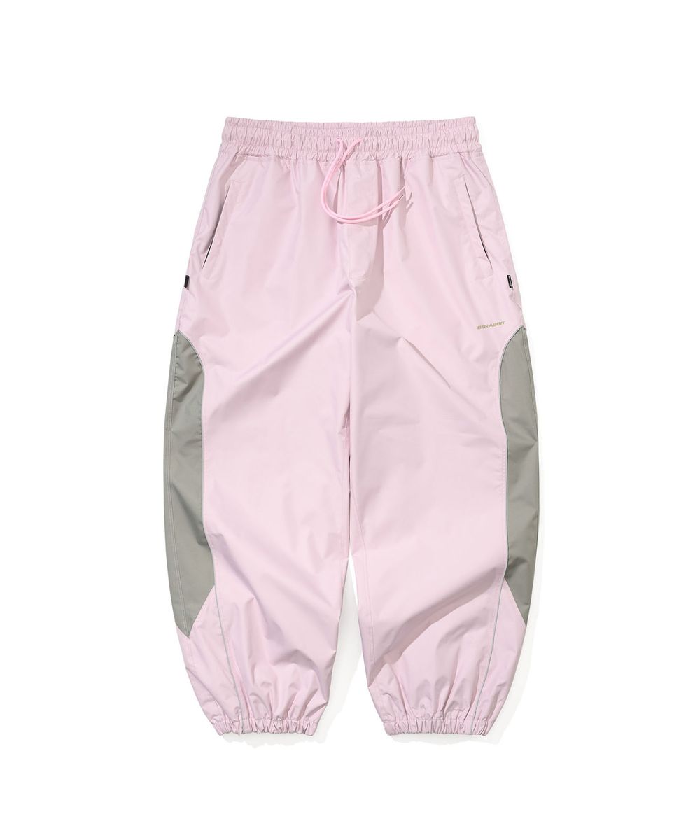 비에스래빗(BSRABBIT) 라이트 웨이트 리플렉티브 라인 슈퍼 와이드 조거 팬츠 베이비 핑크 - 사이즈 & 후기 | 무신사