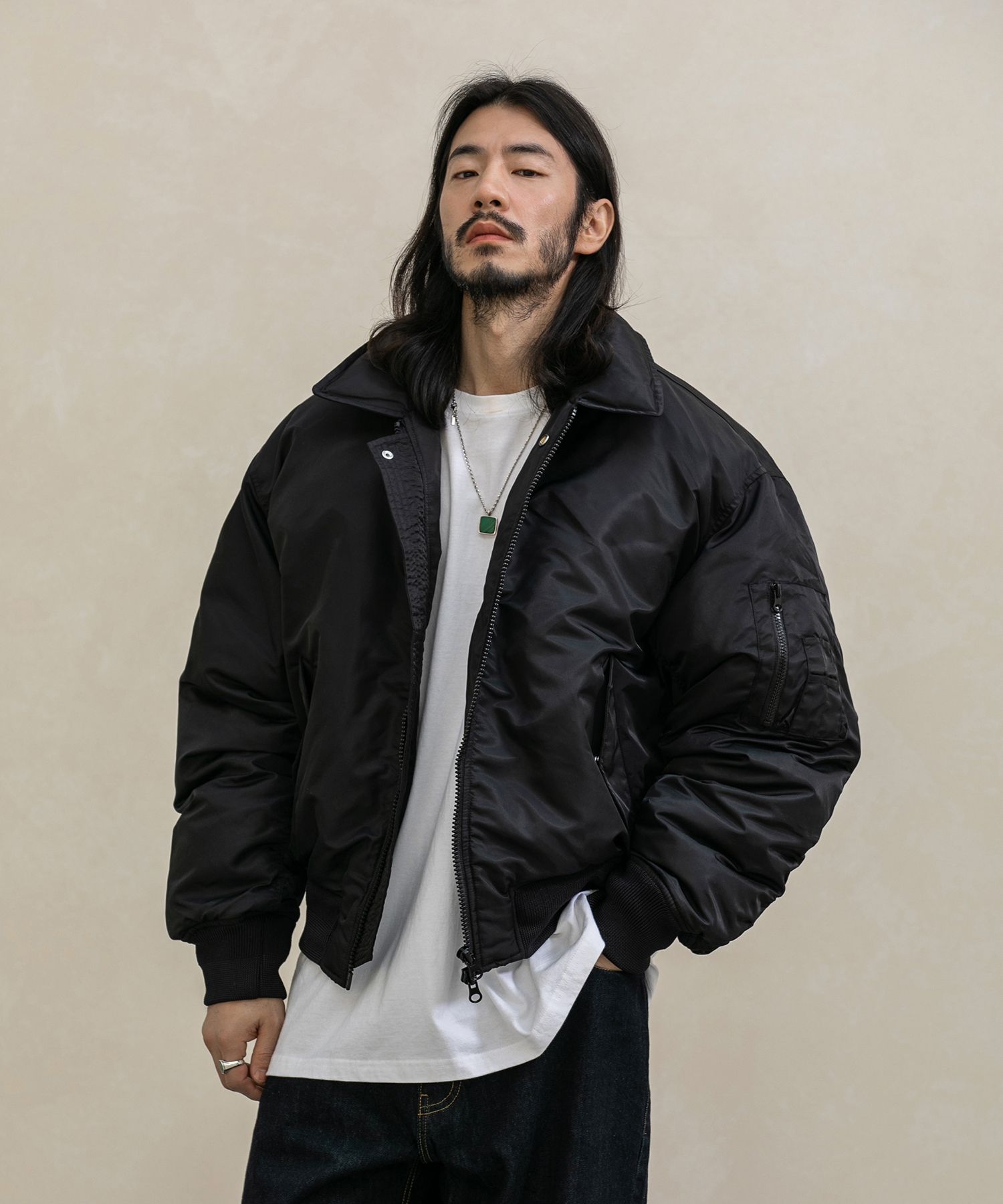 美品　FORMO ブルゾン　21S 完売　MA-1 ブルゾン　黒 Chez toi（シェトワ） ブルゾン アウター ナイロン中綿フードMA-1